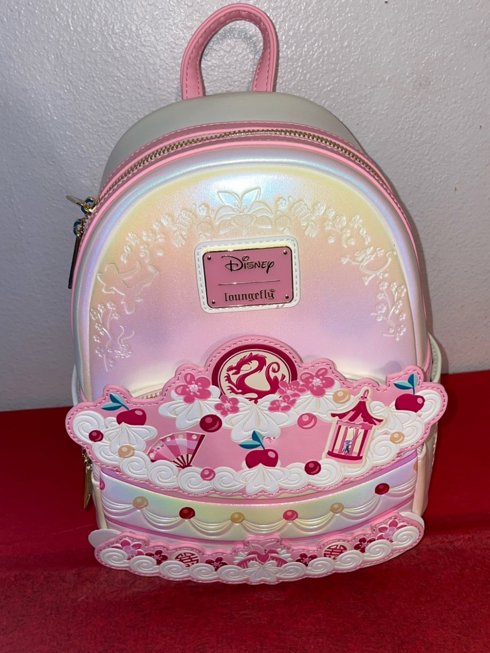 Exclusive Loungefly Disney Mulan Cake Shimmer Iridescent Mini Backpack